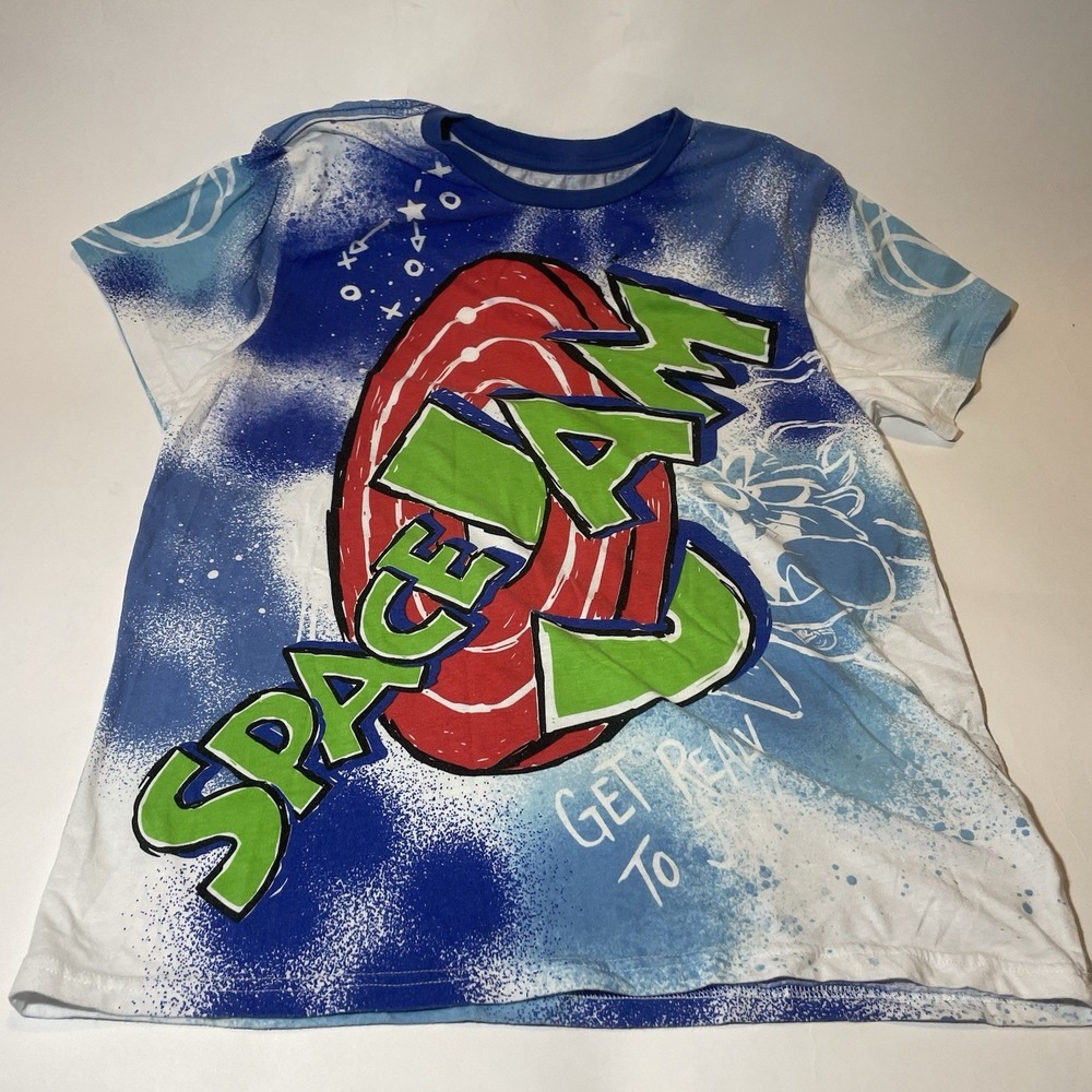 Mens Space Jam Blue T Shirt Logo Graphic Size Extra Large